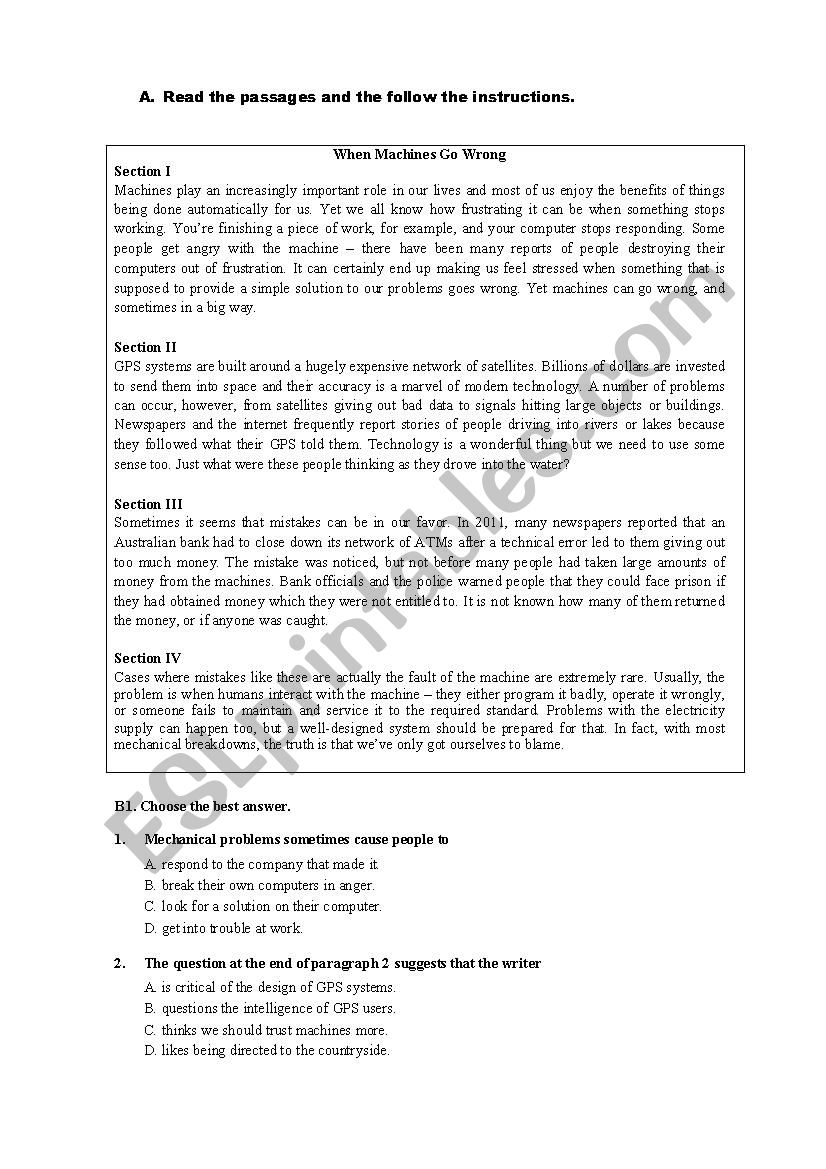 Reading Genealogy worksheet