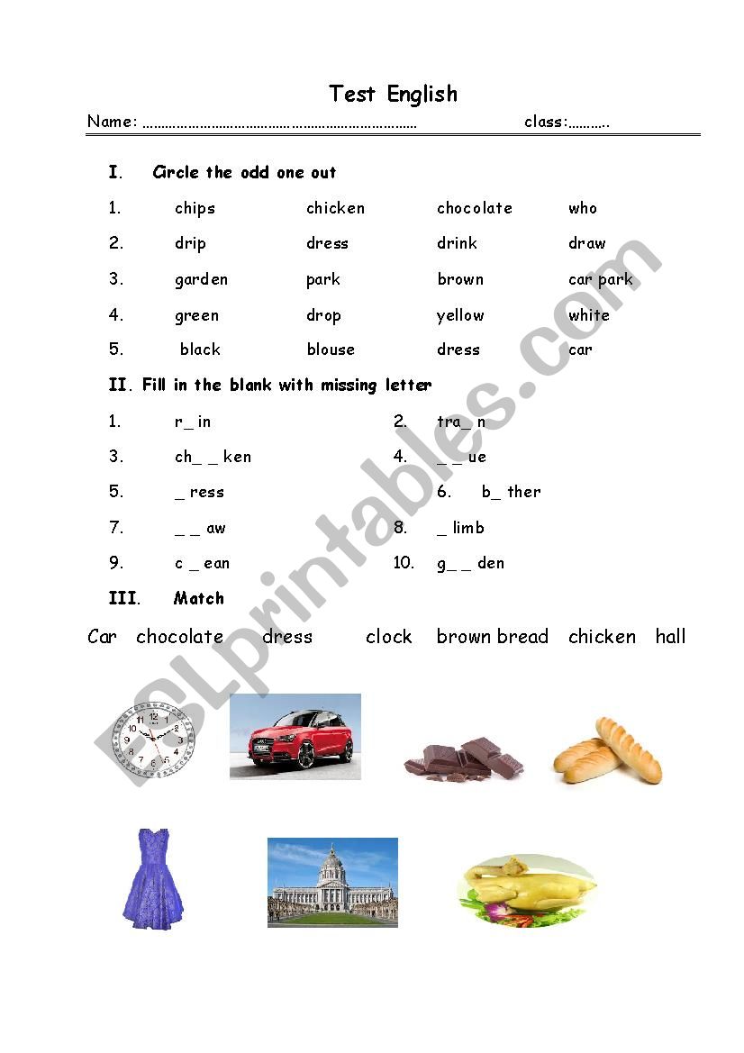 ai/ ch/ ar sound worksheet