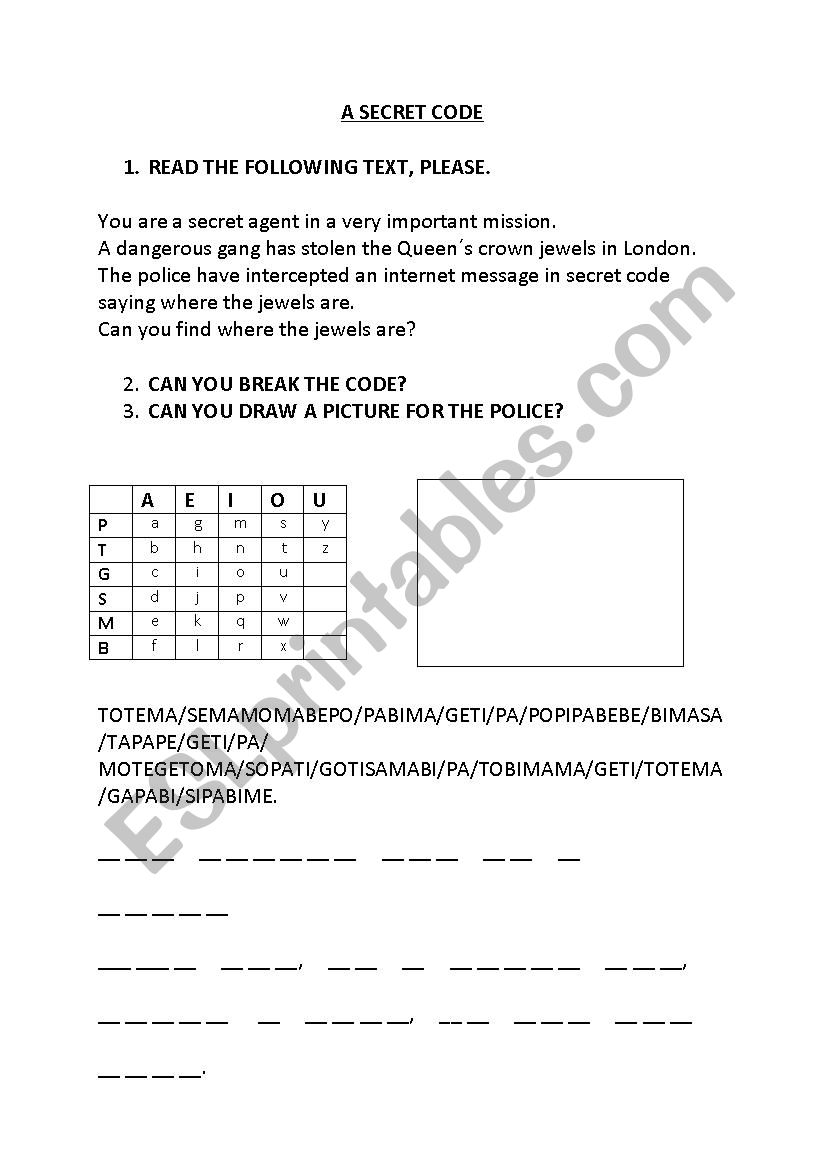 breaking the code worksheet