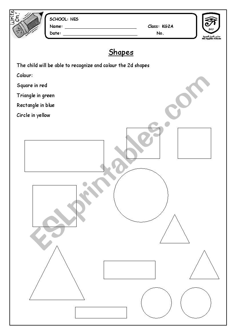 2d shapes worksheet