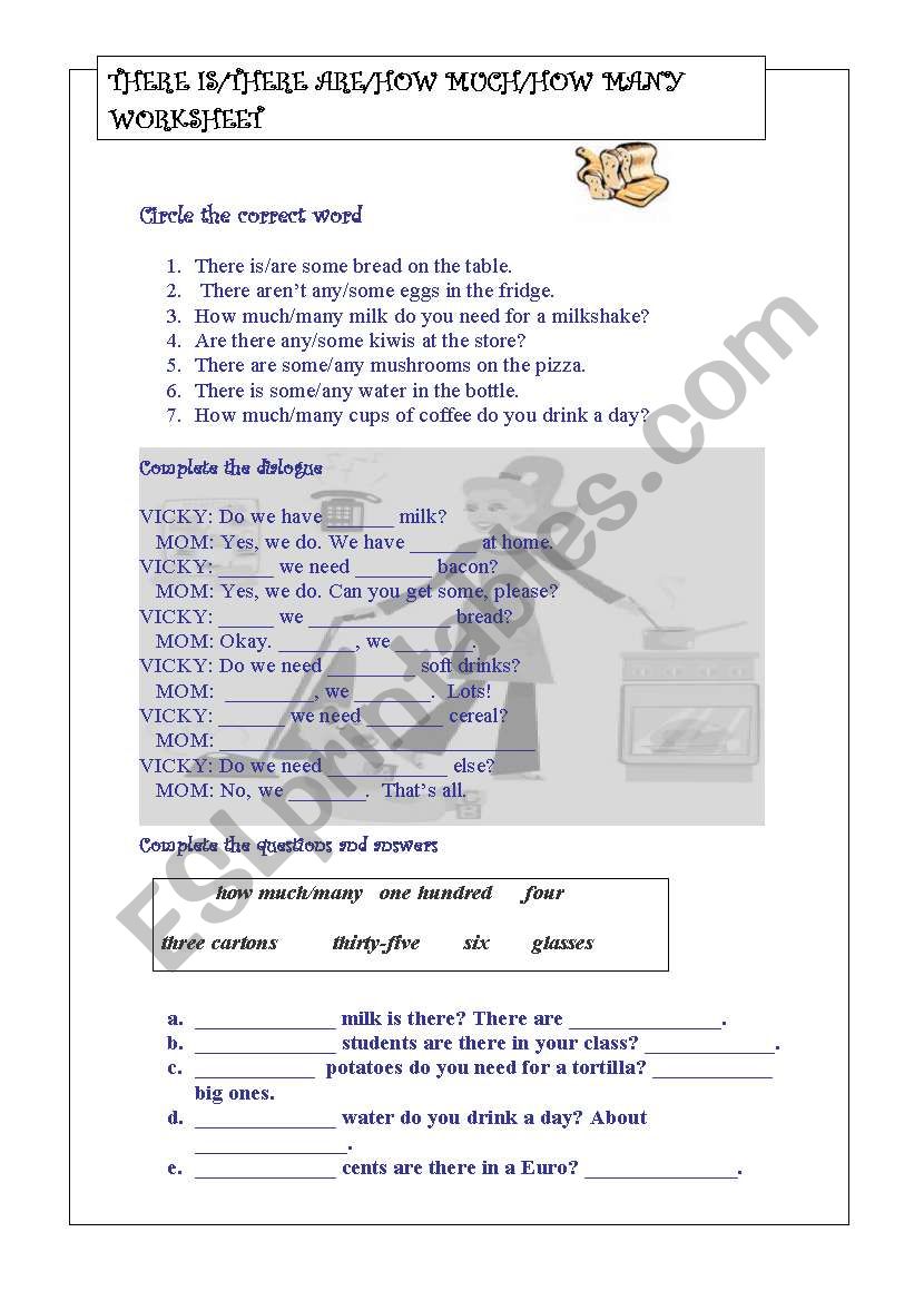 COUNTABLE & UNCOUNTABLE WORKSHEET