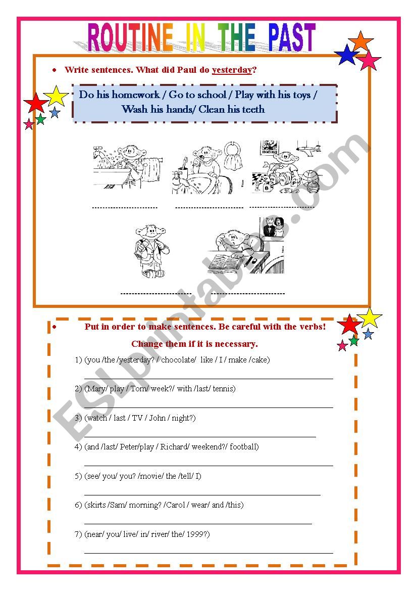ROUTINE in the PAST worksheet