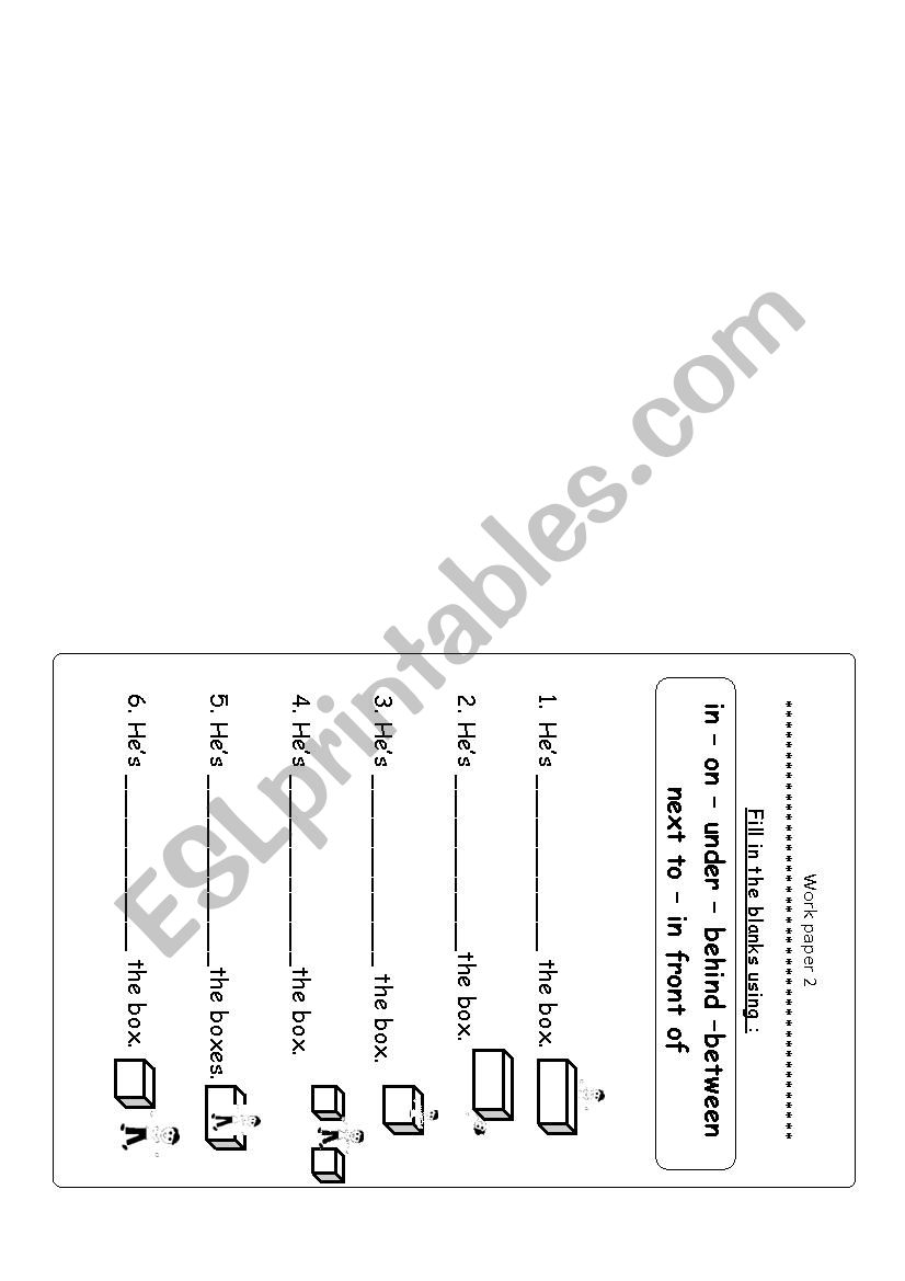 preposition worksheet