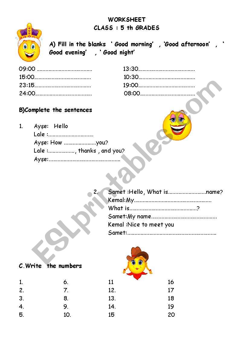 greeting -numbers1-20 - prounouns ( Revision ) / 02/08/2008