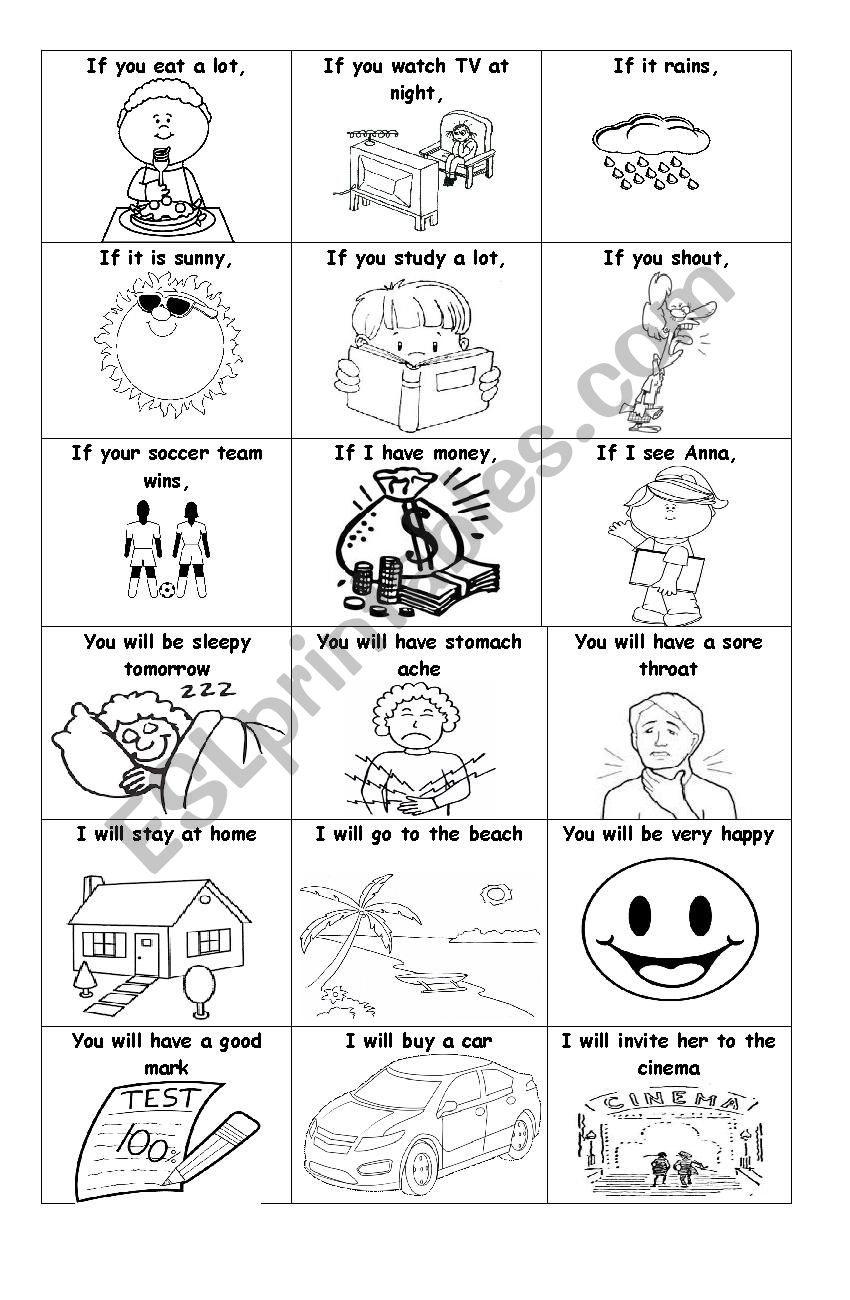 First conditional cards worksheet