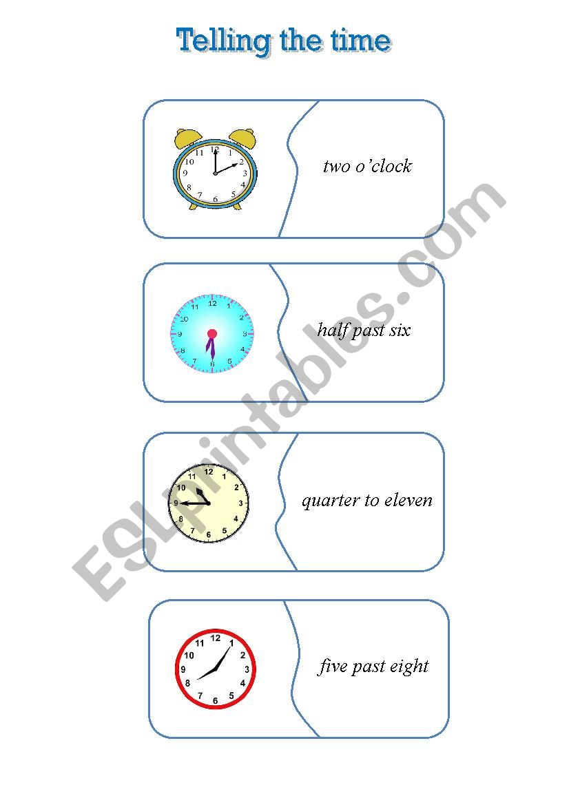 Telling the time worksheet