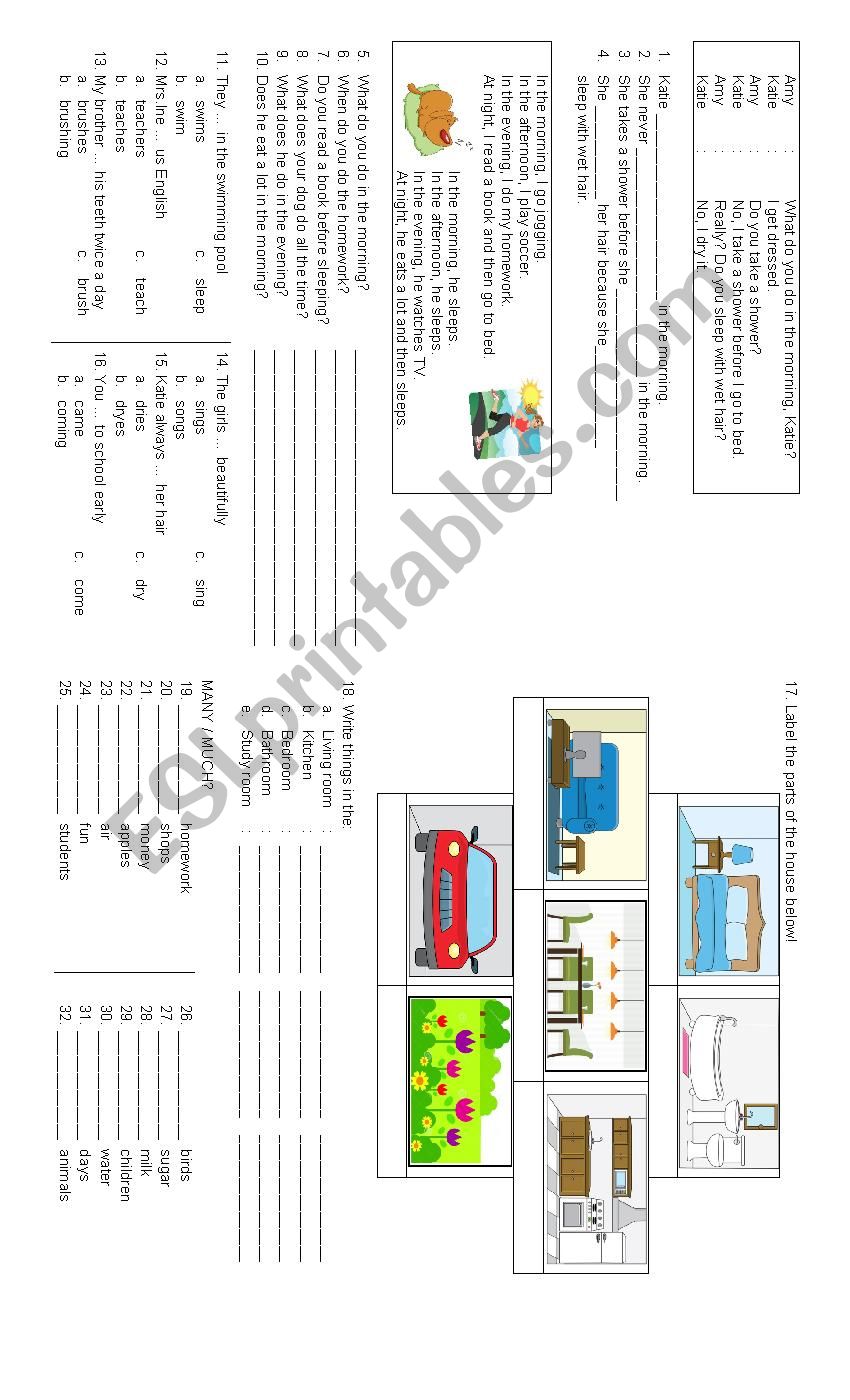 simple grammar review worksheet