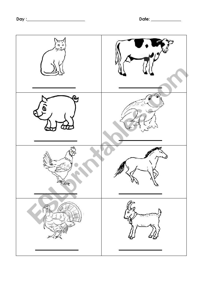 Guess animal sound worksheet