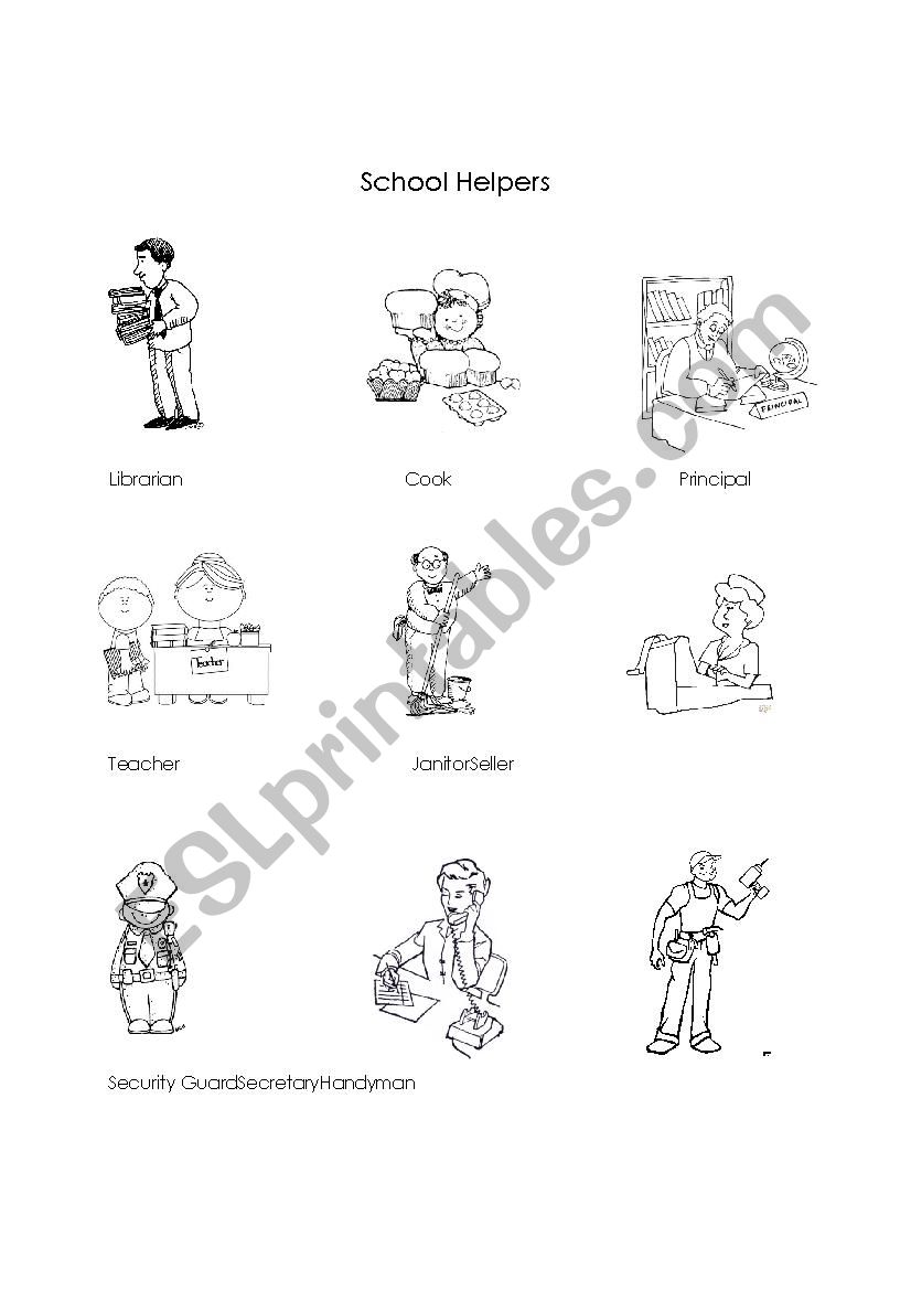 School Helpers worksheet