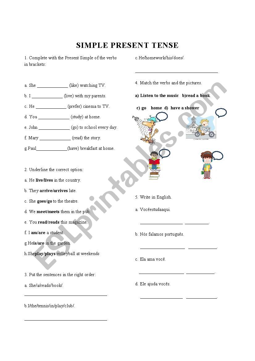 Simple Present Tense worksheet