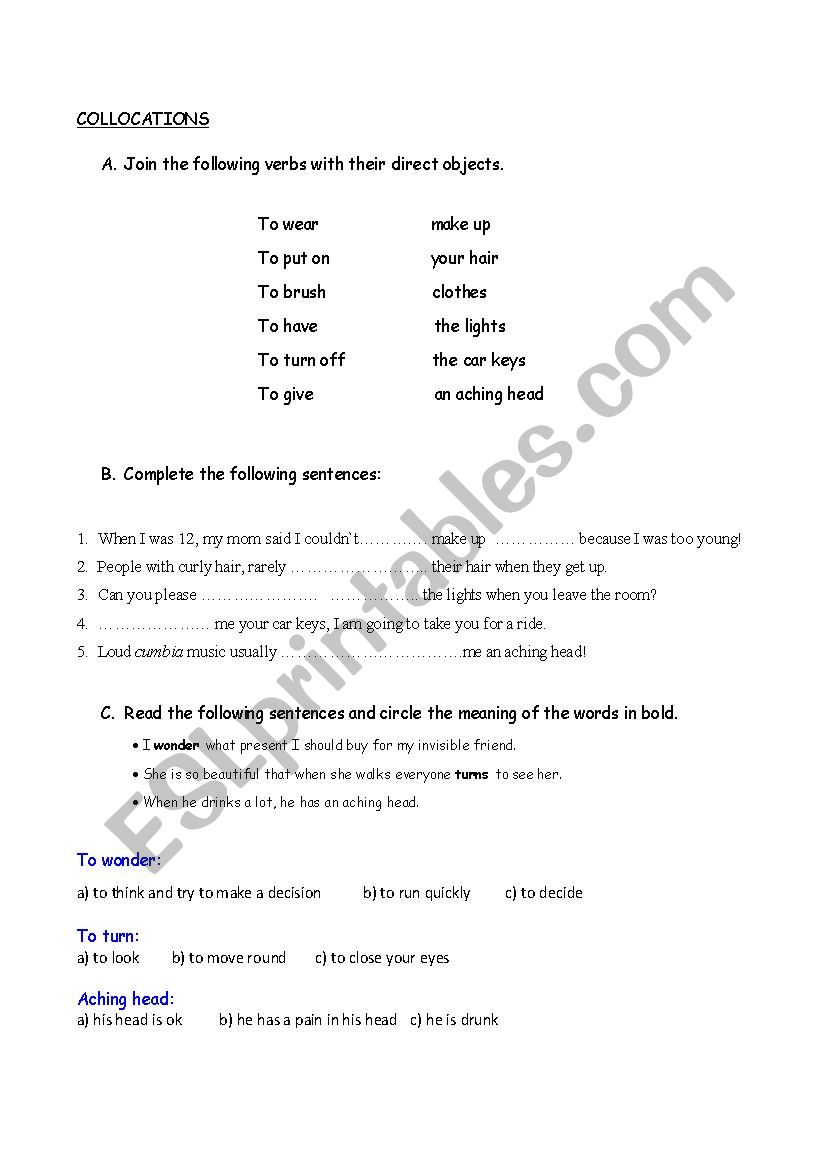 pop song worksheet