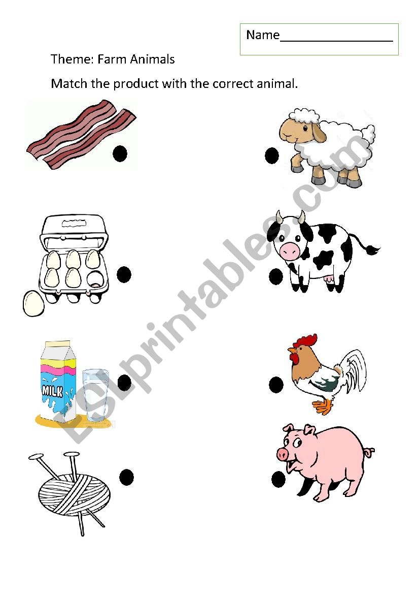 Farm Animals - ESL worksheet by johnnym