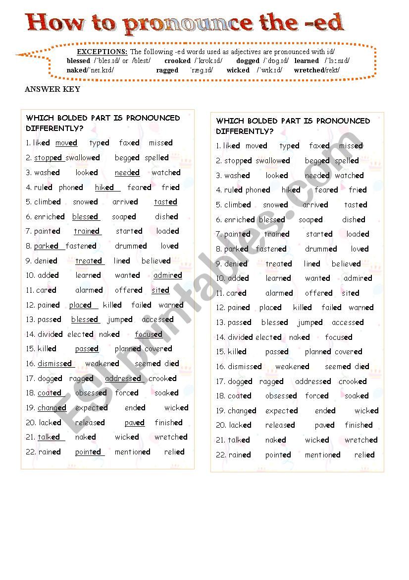 ed ending worksheet