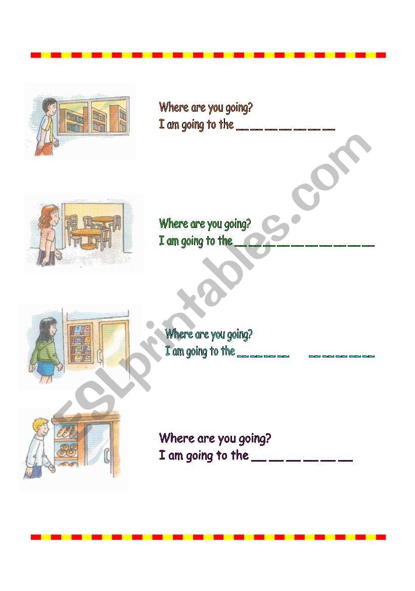 where are you going? worksheet