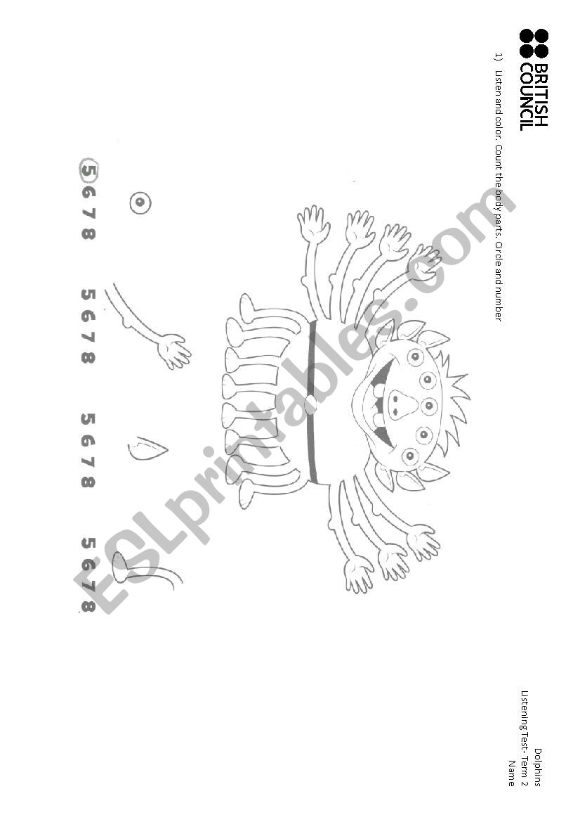 colour exam worksheet