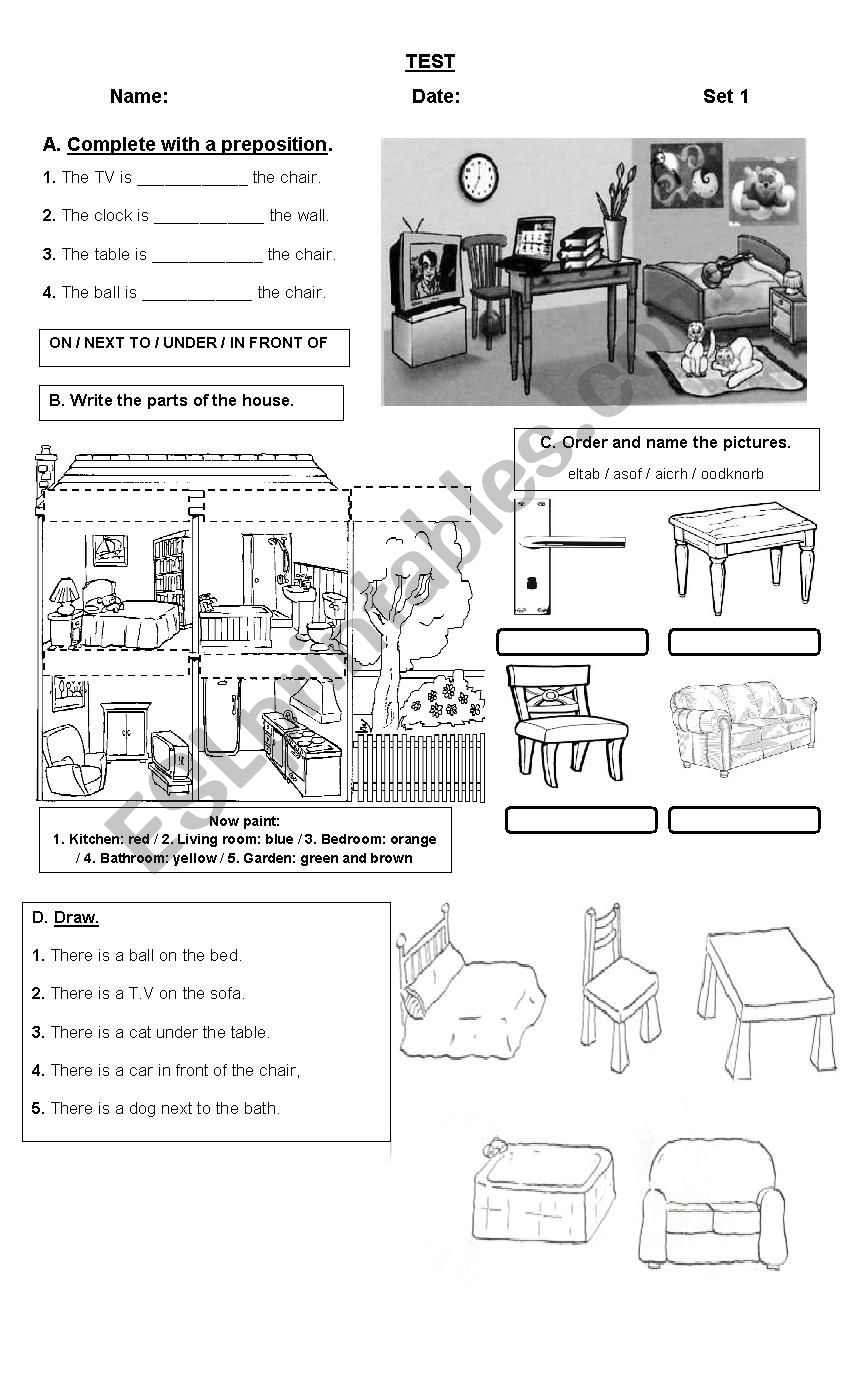 test elementary worksheet