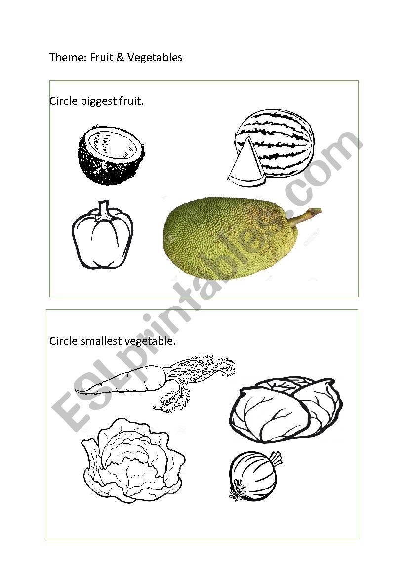 Fruit and Vegetable worksheet