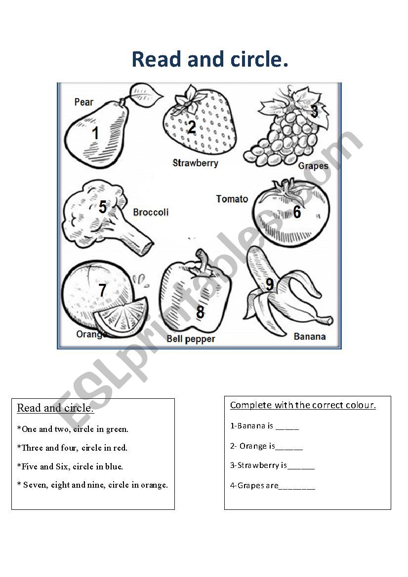 Read and circle worksheet