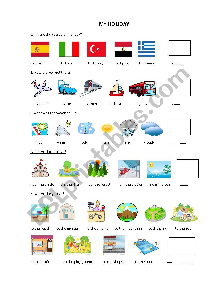 Did you have a good holiday? worksheet