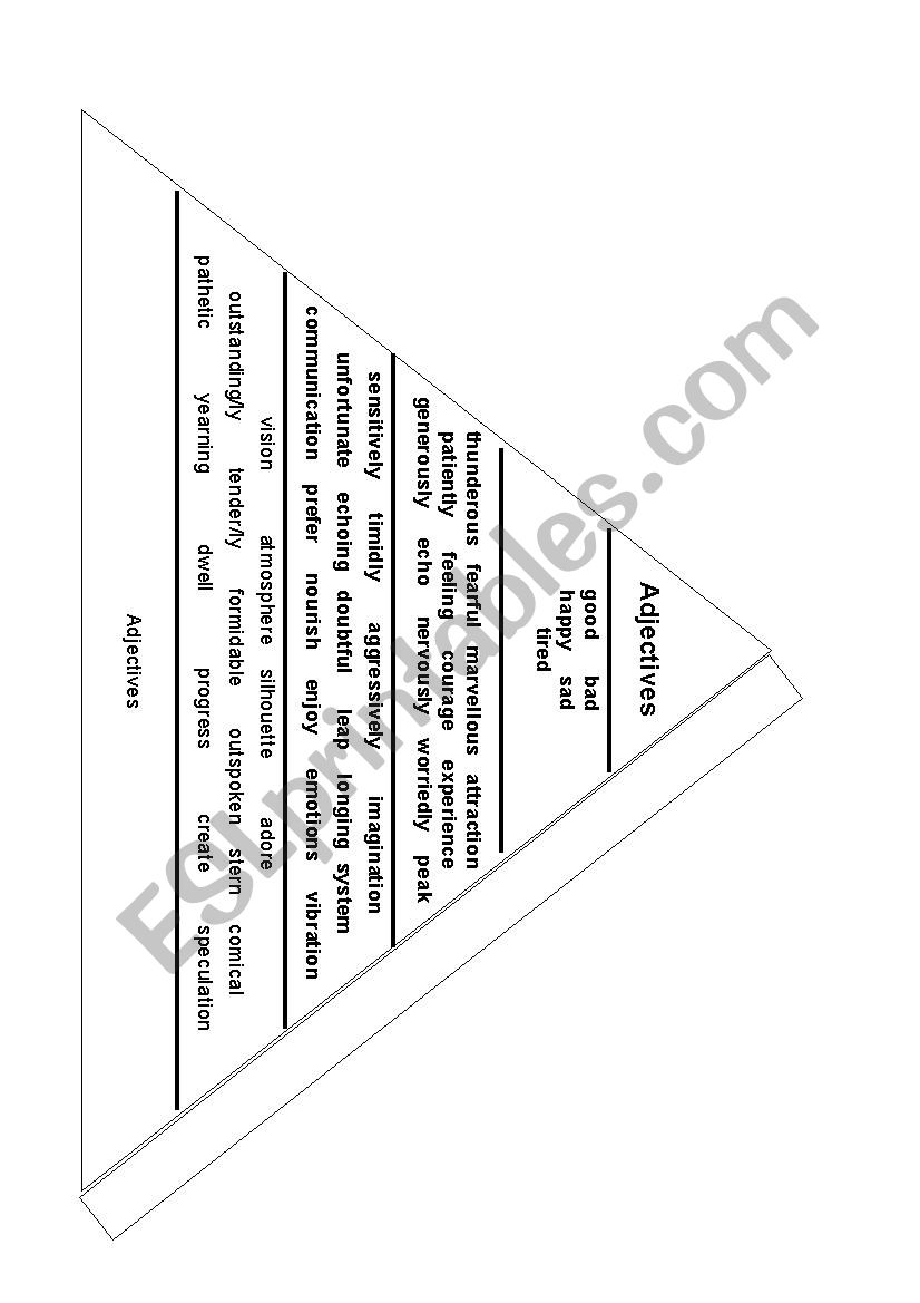 Vocabulary pyramid 3D ESL worksheet