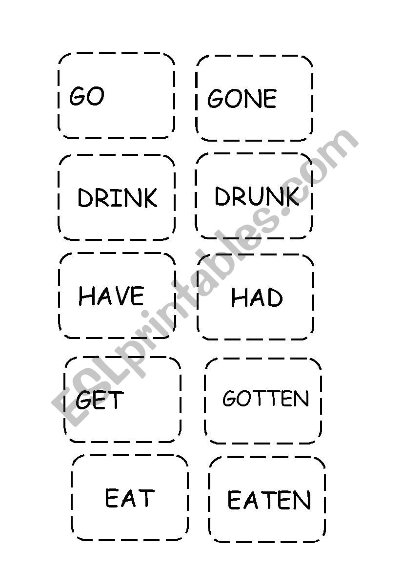 Memory Game - Past Participle worksheet