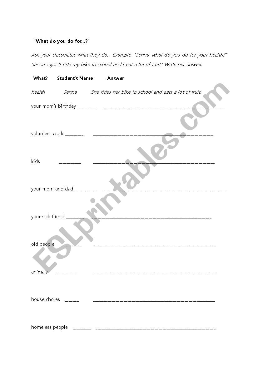 Interview_What do you do?  worksheet