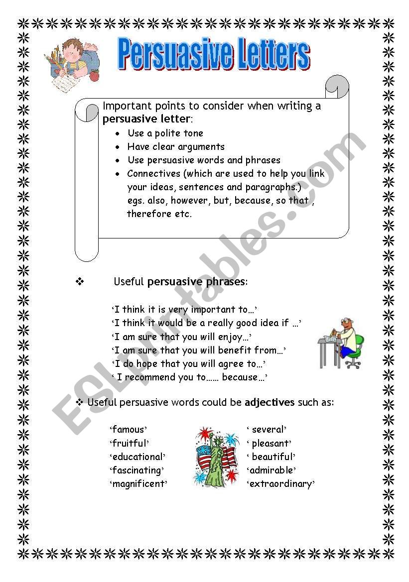 Persuasive Letters worksheet