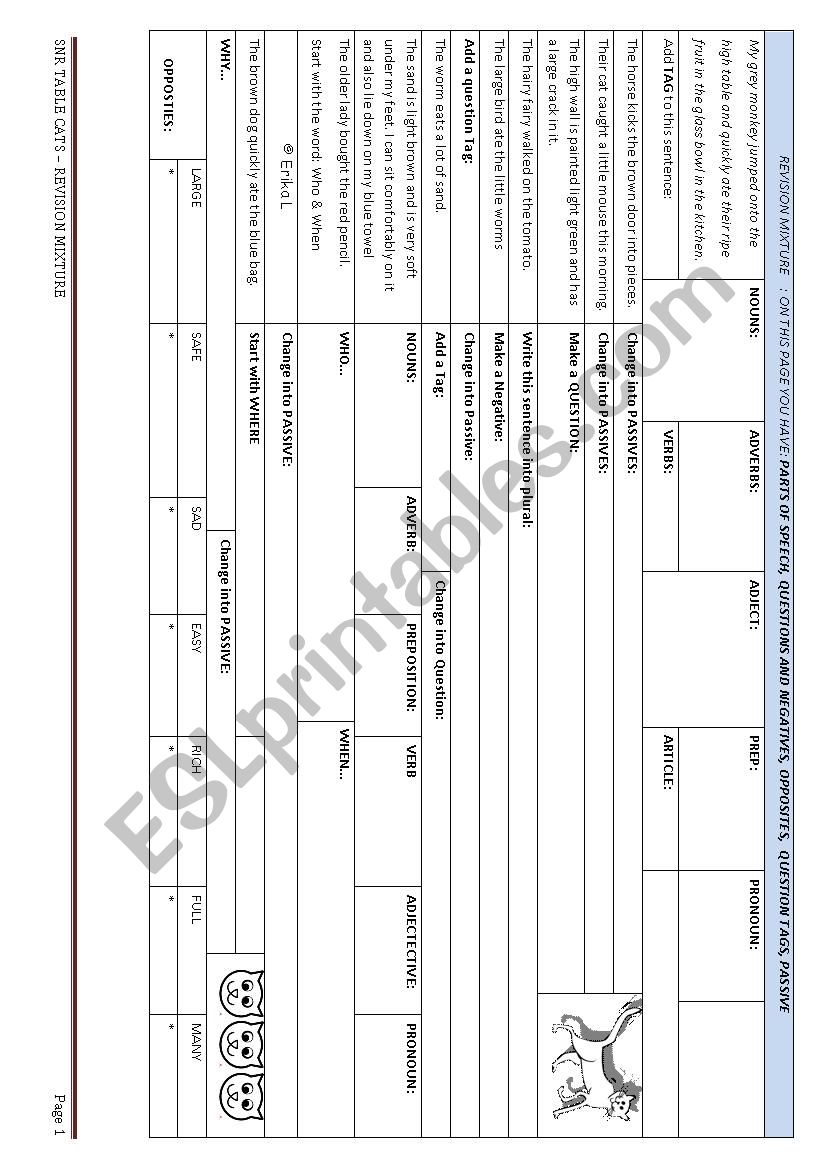 Senior Revion Mixture worksheet