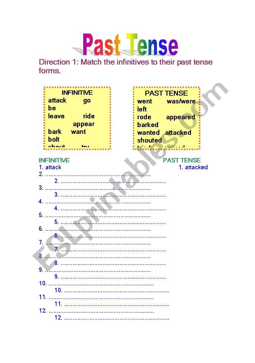 Past Tense worksheet