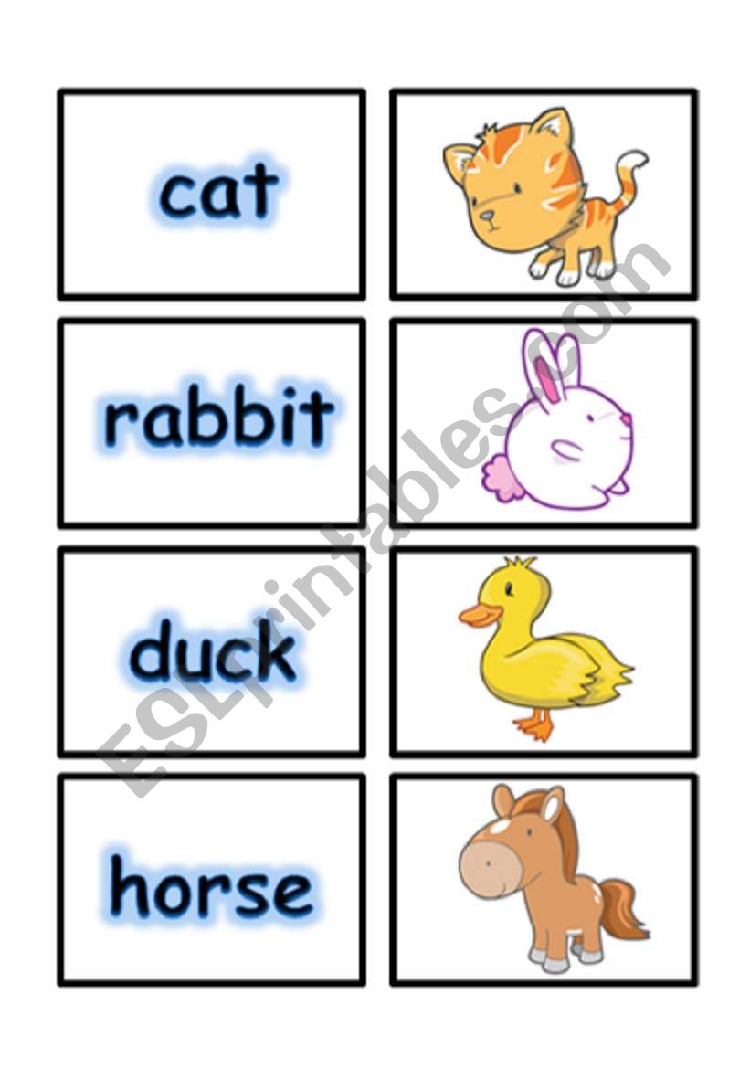  MATCHING GAME FLASHCARDS SET 1- FARM ANIMALS PART 3 OF 4 (02.08.08)