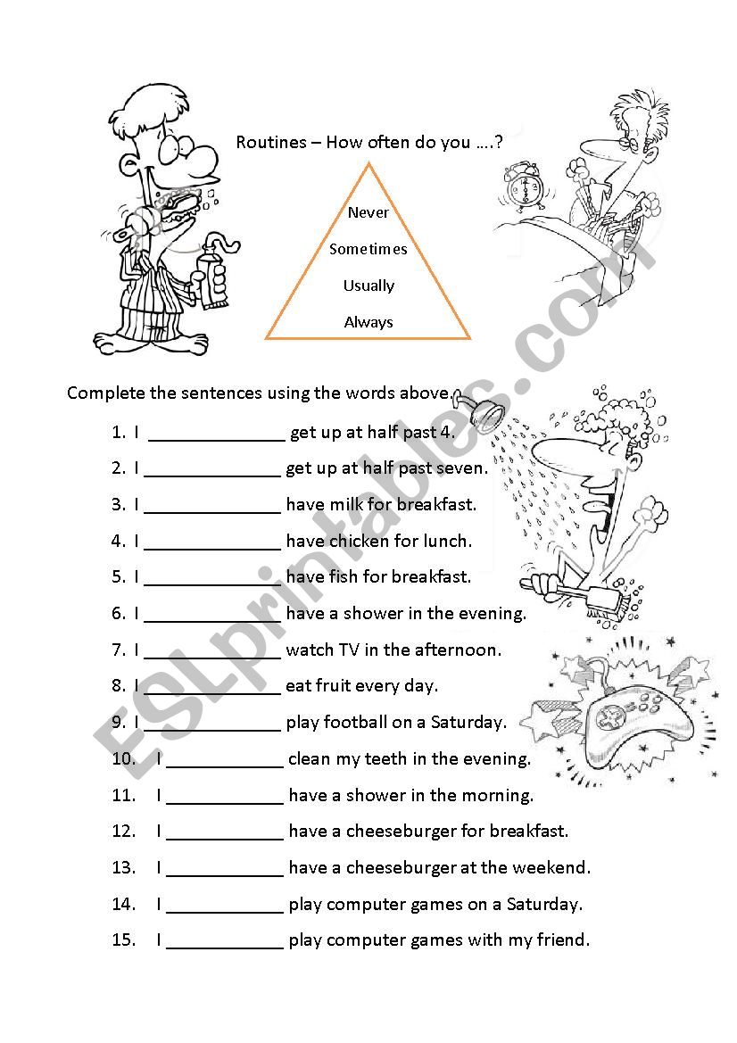 adv  of  frequency worksheet