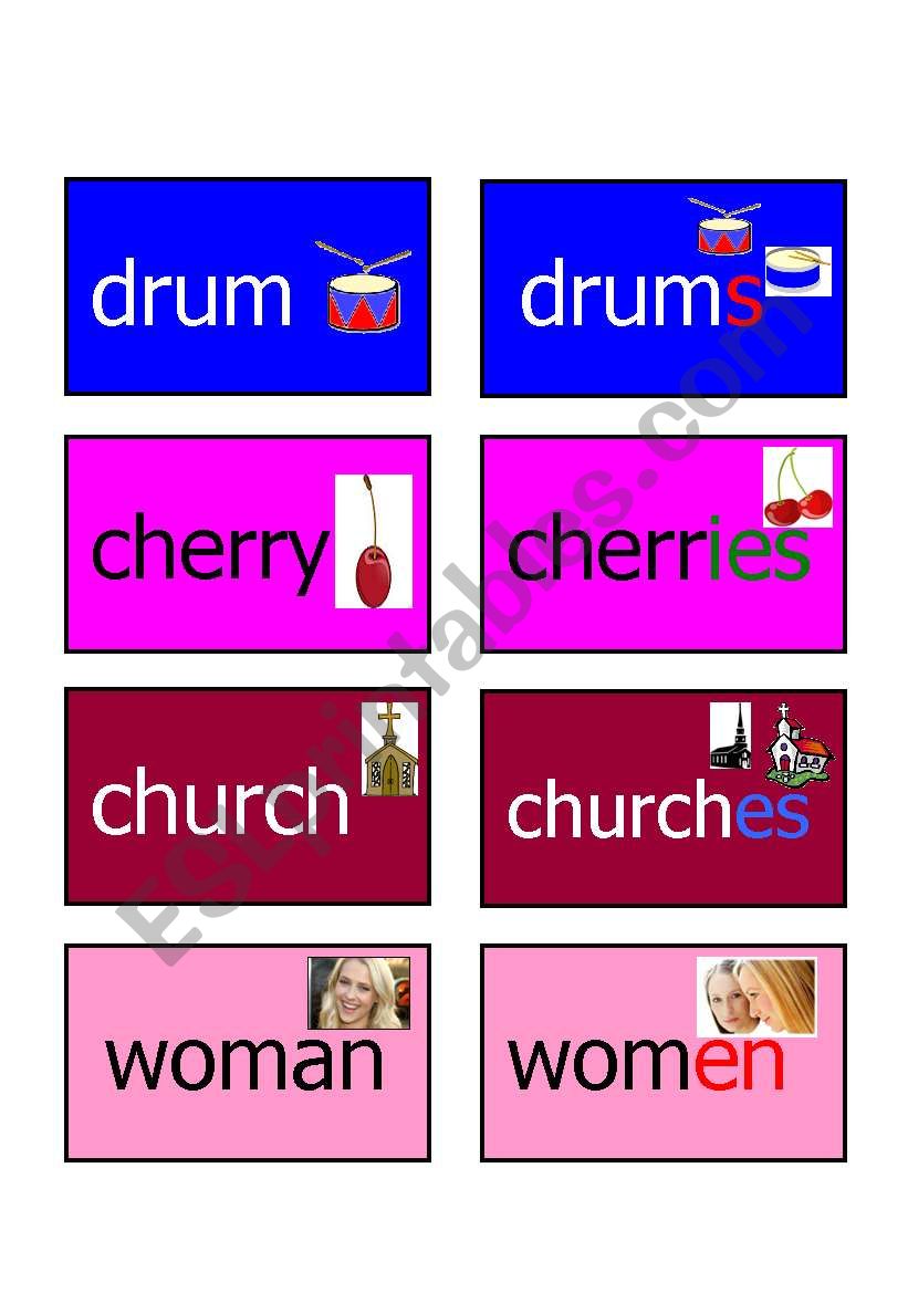 Singular and Plural activity cards (Part 1) 01.08.08