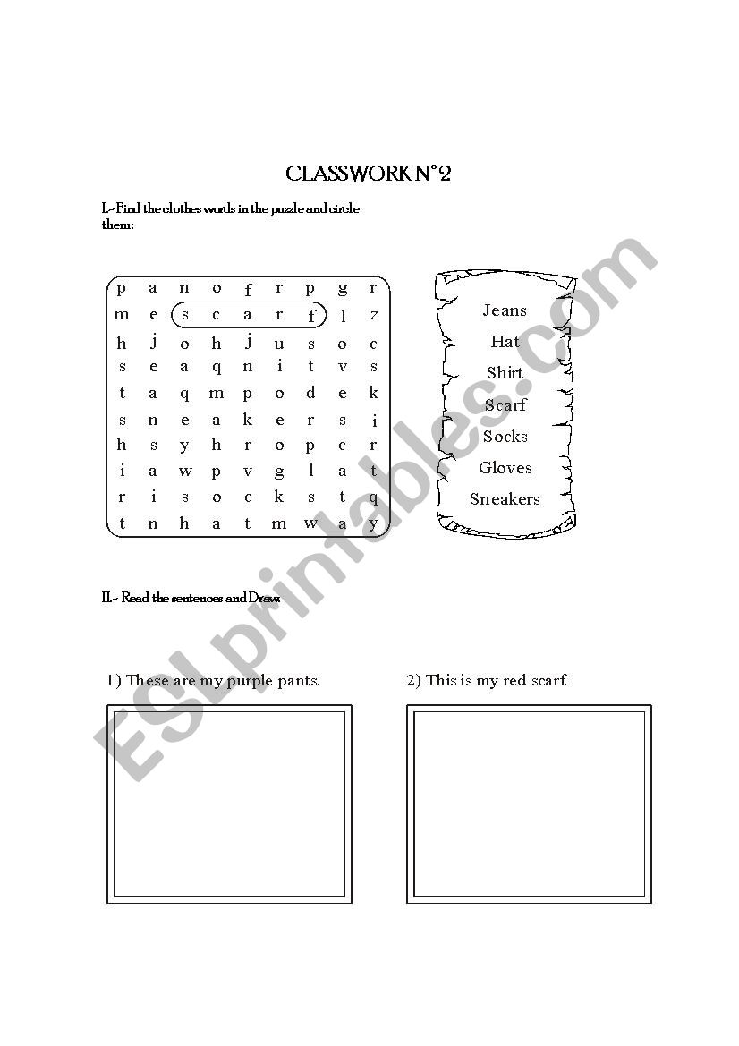 CLOTHES  worksheet