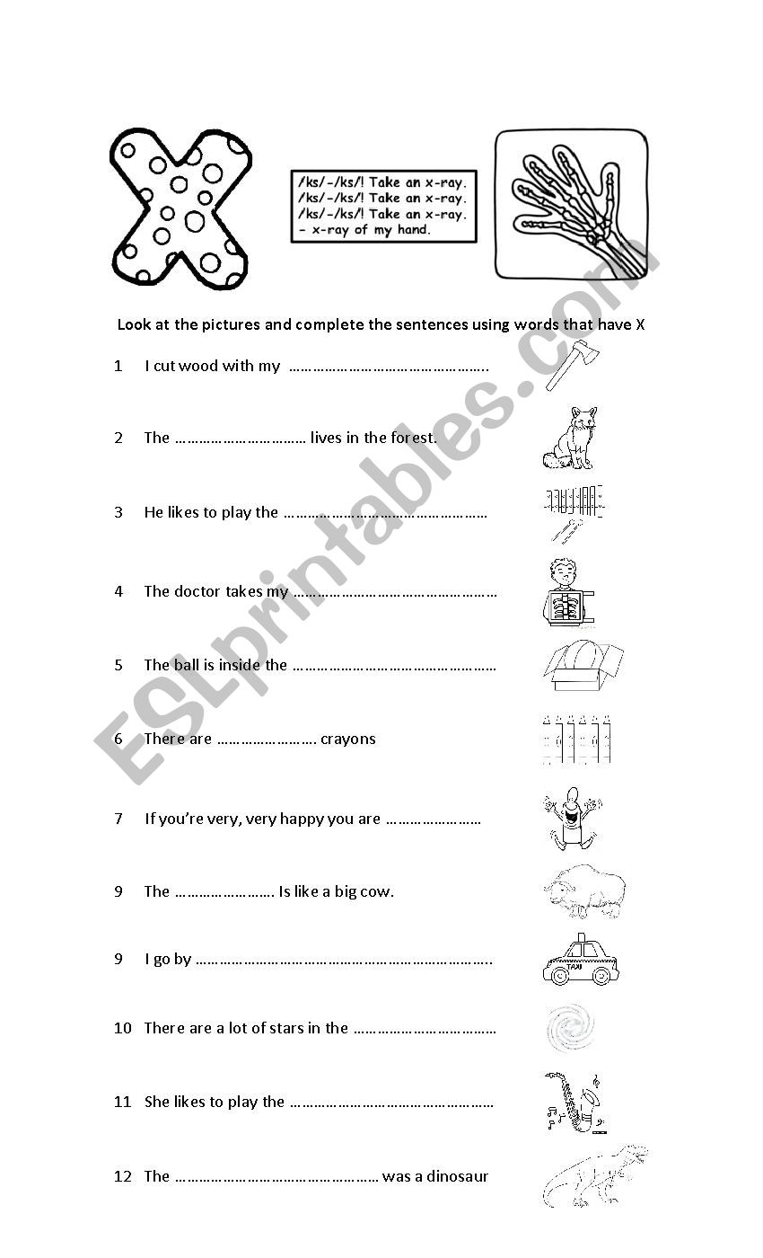 Letter X worksheet worksheet