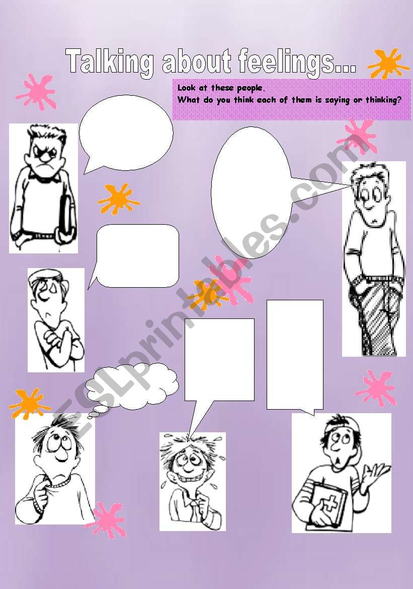 Talking about feelings worksheet