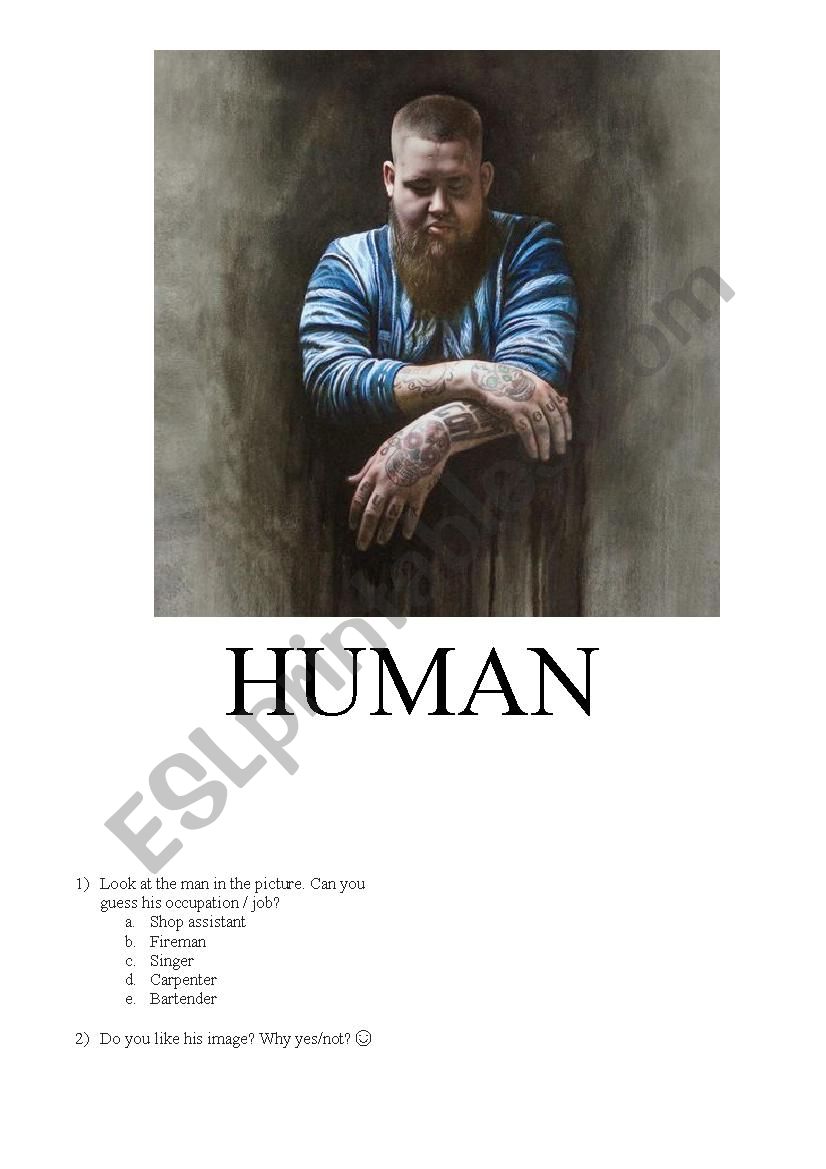 Human -  RagnBone Man worksheet