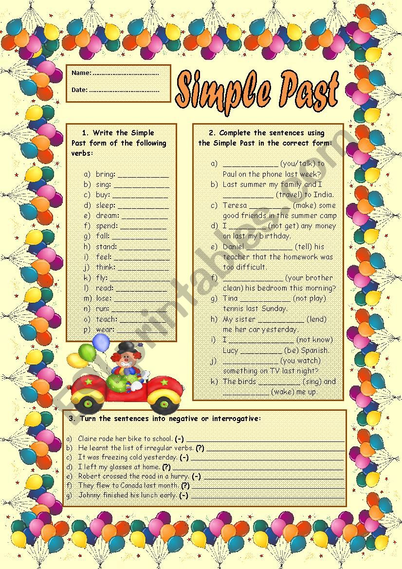 Simple Past worksheet