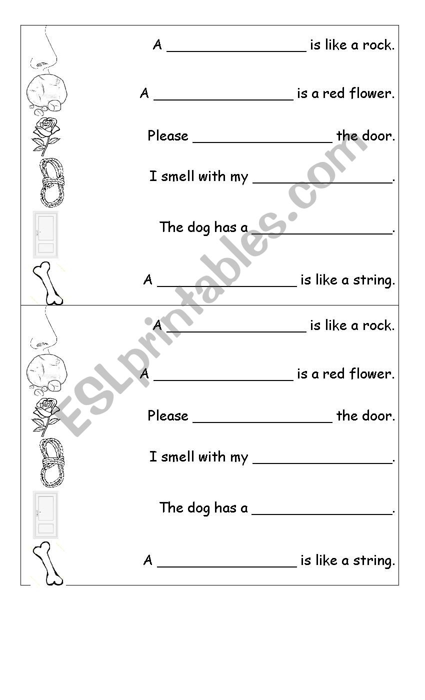 Long O sentences worksheet