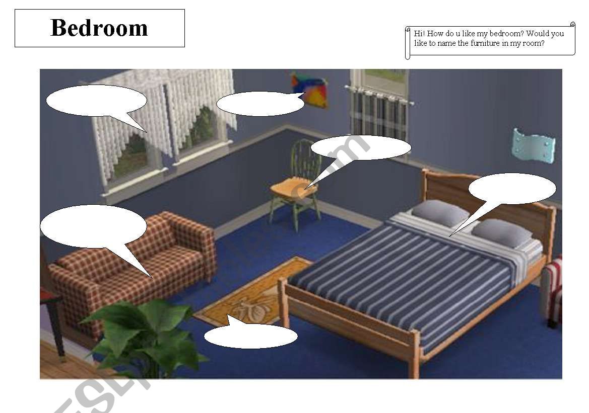 Bedroom Esl Worksheet By Nadyastudent