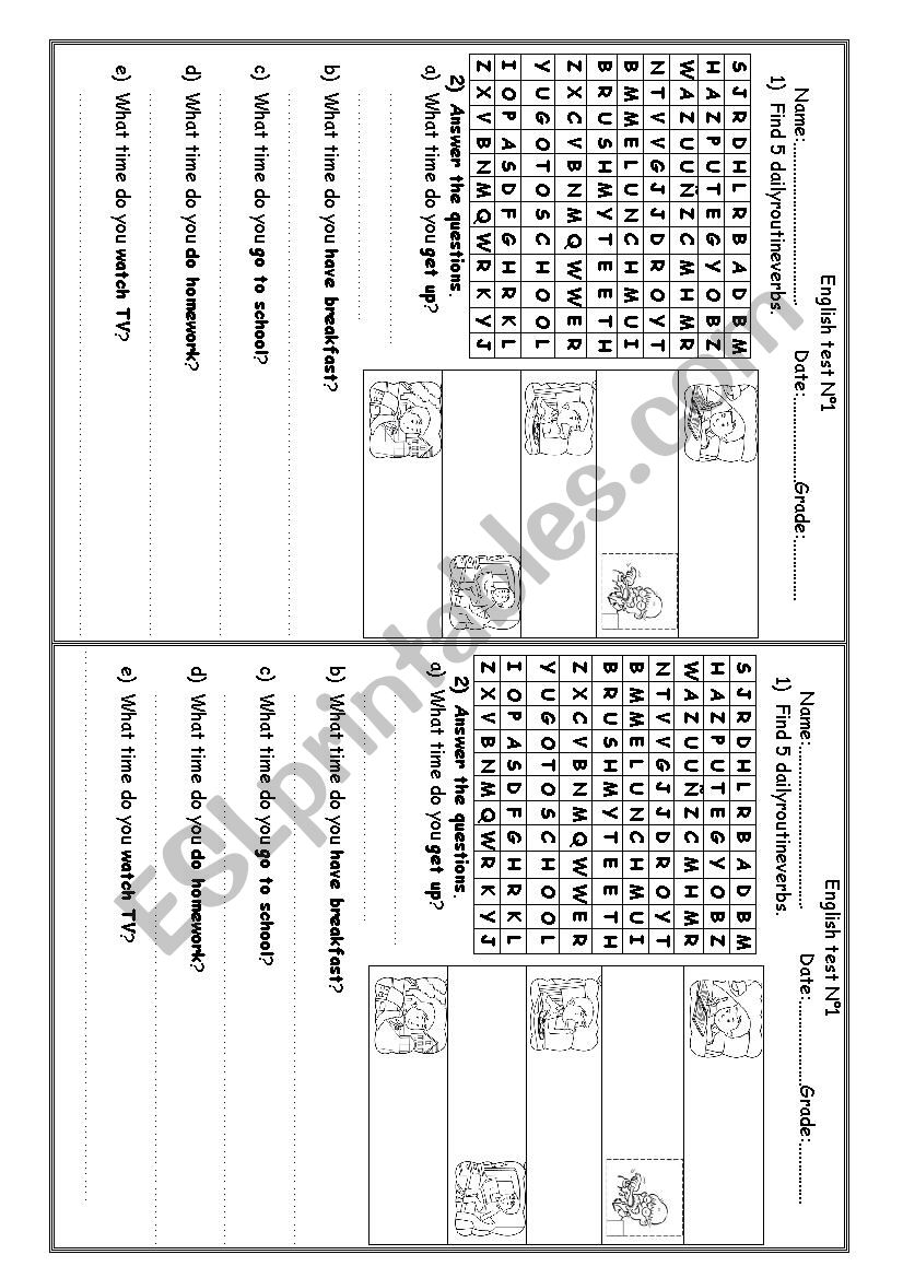 test worksheet