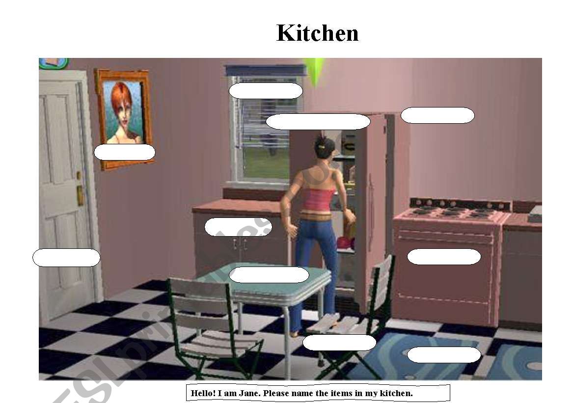 Kitchen worksheet