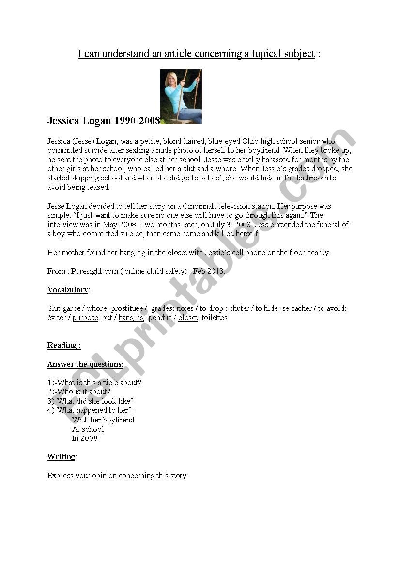 Bullying : Jessica Logan 1990-2008