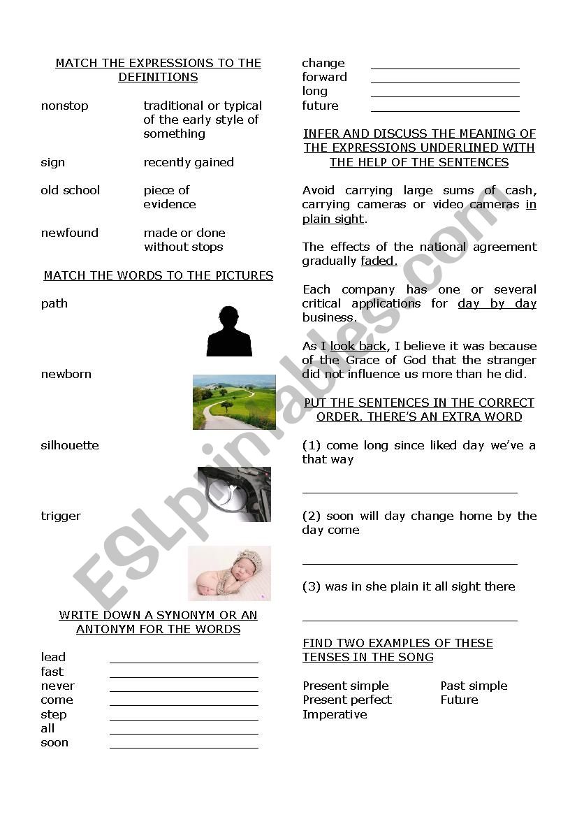 Avicii - Silhouettes (song) worksheet