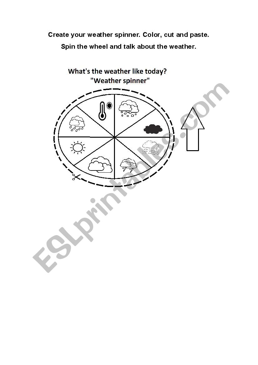Weather spinner worksheet