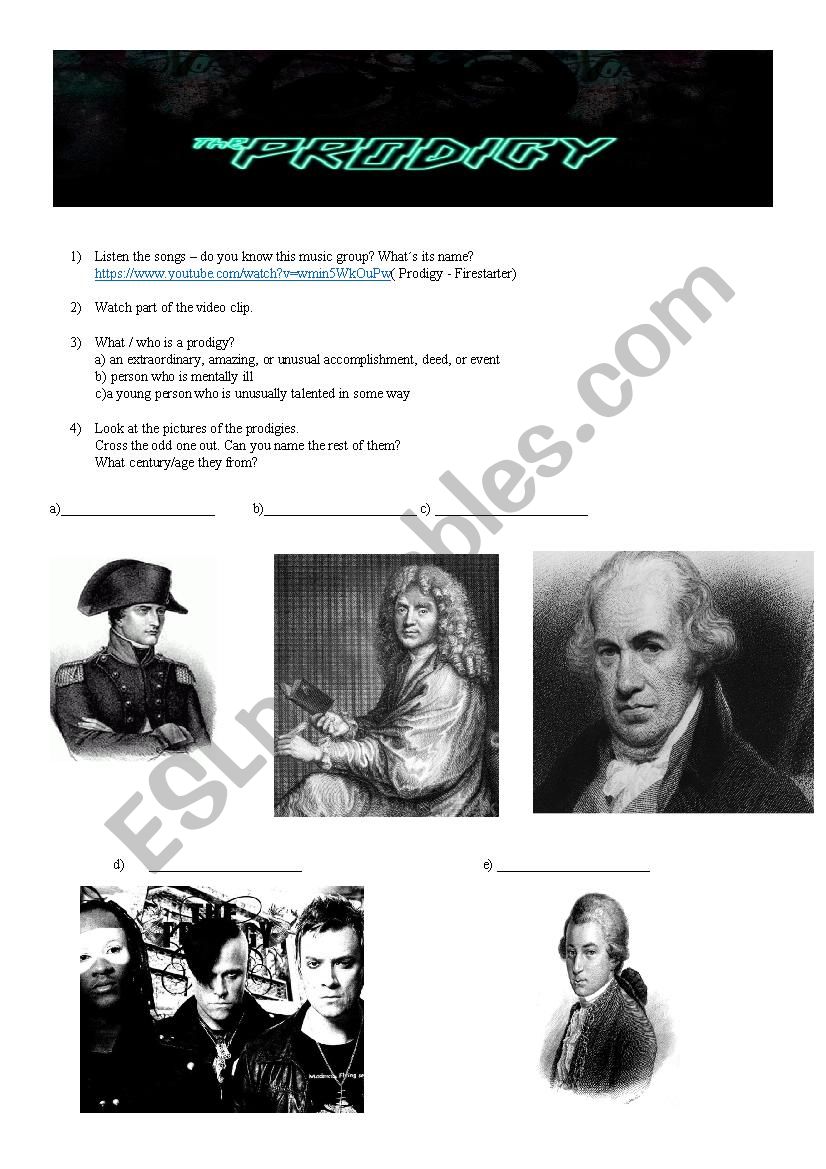 Prodigies of Classicism worksheet