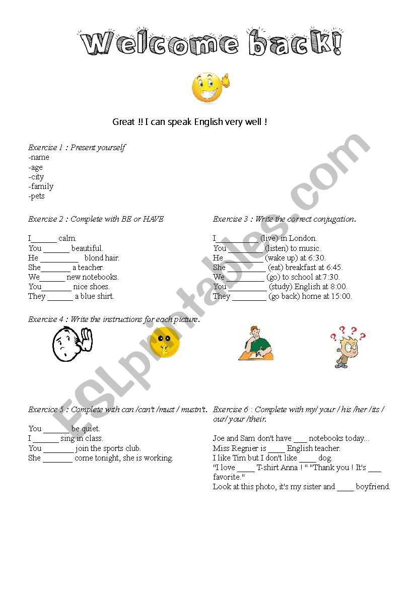 Start page worksheet