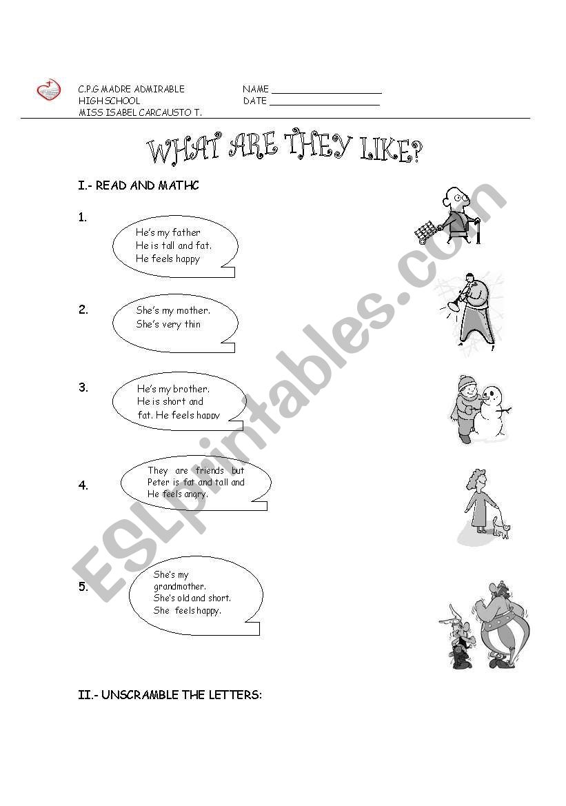 family worksheet