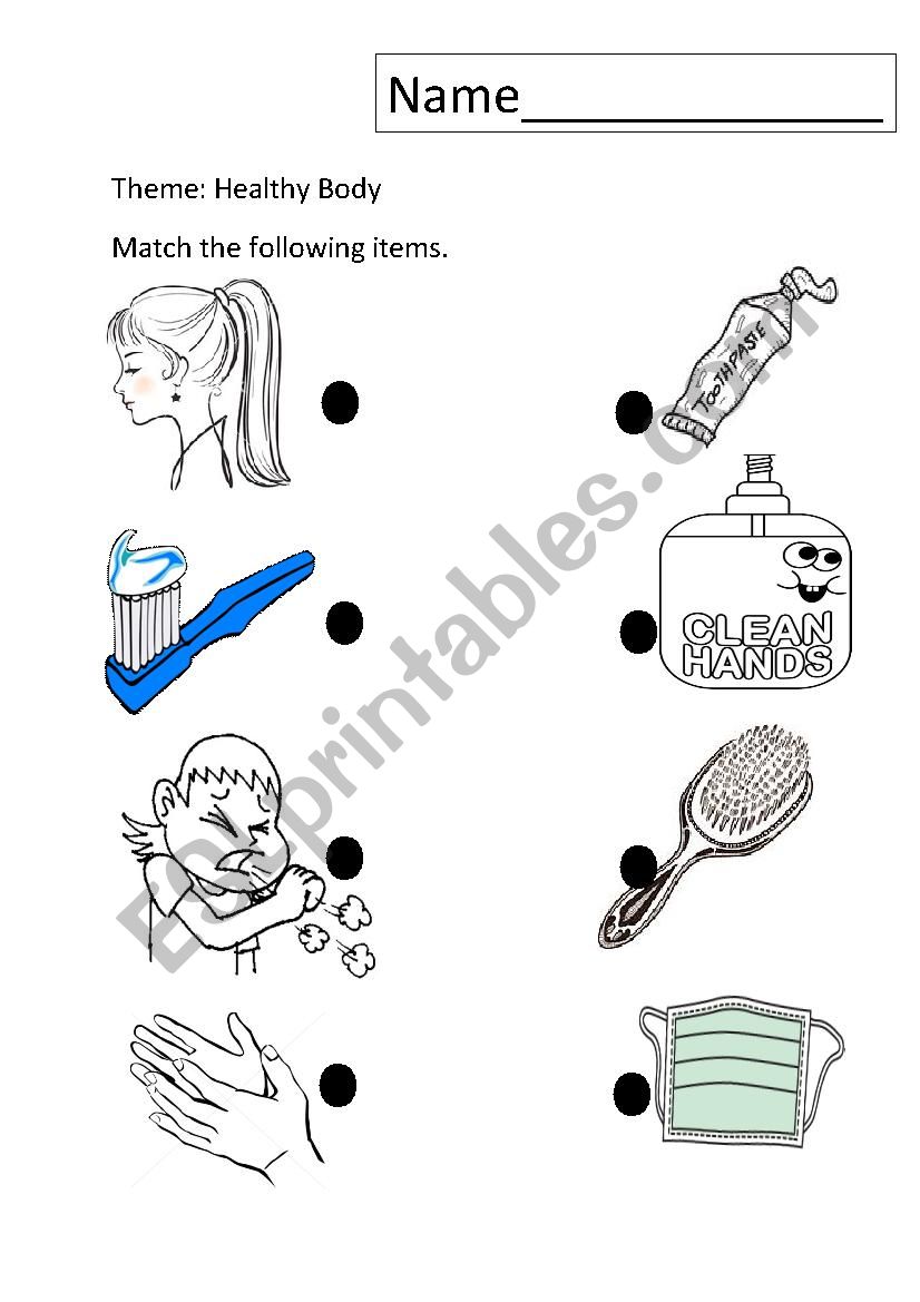 Health Body worksheet