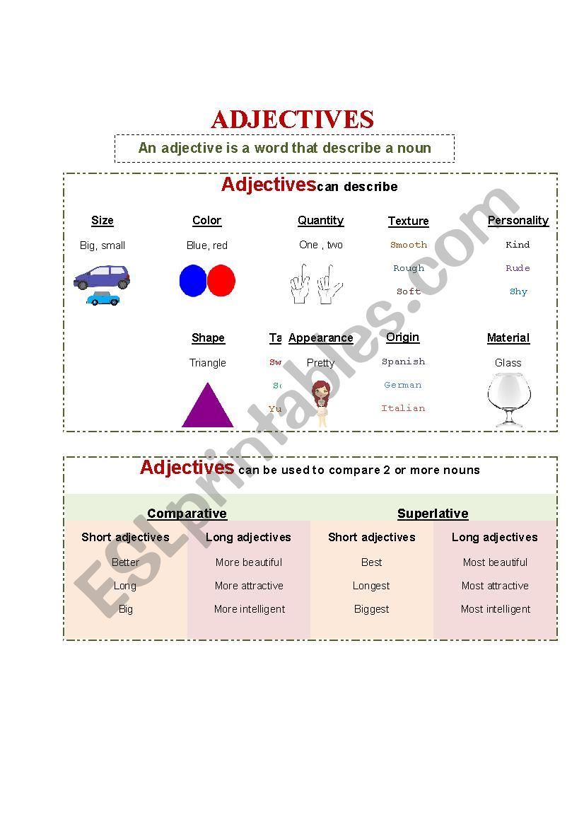 Adjectives in English worksheet