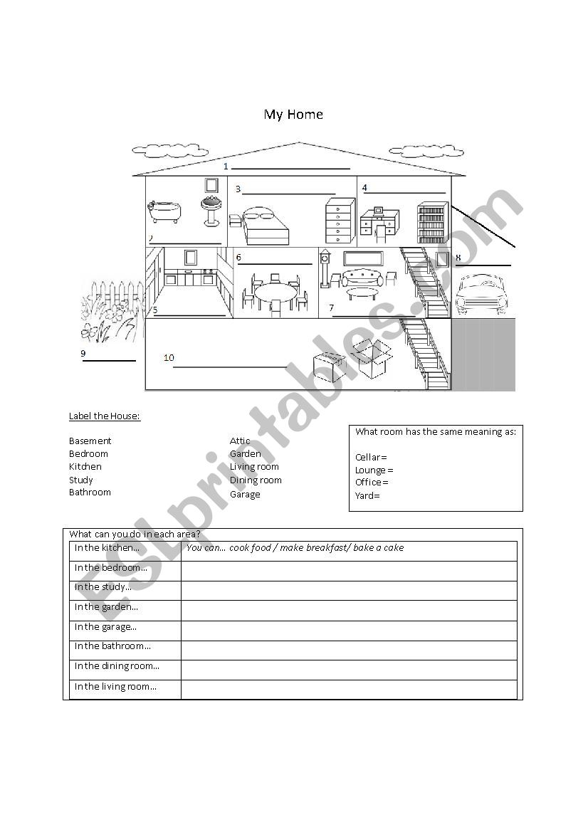 My home worksheet